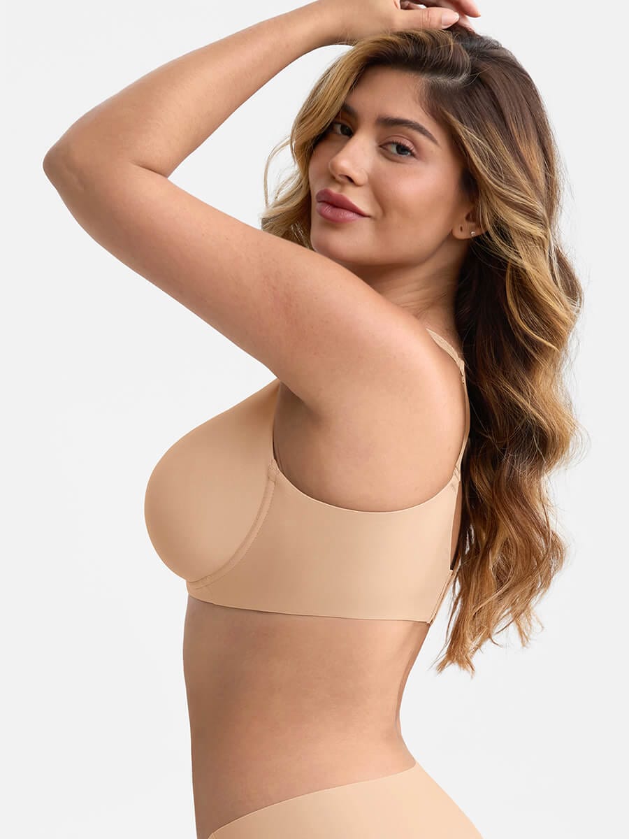 Elegant Mesh Plunge Minimizing Bra with Full Coverage Support