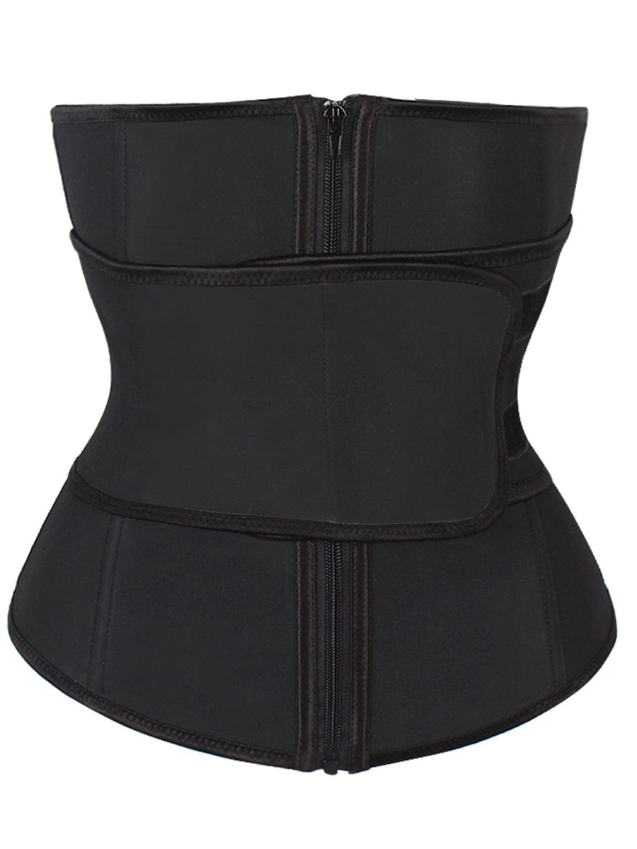 Sleek Black Adjustable Waist Trainer for Ultimate Tummy Control