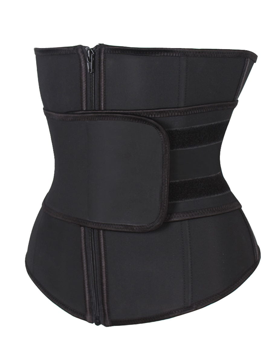 Sleek Black Adjustable Waist Trainer for Ultimate Tummy Control