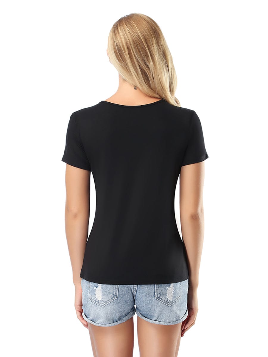 Comfort Chic Bamboo V Neck Short Sleeve Tee