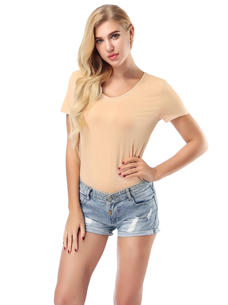 Comfort Chic Bamboo V Neck Short Sleeve Tee