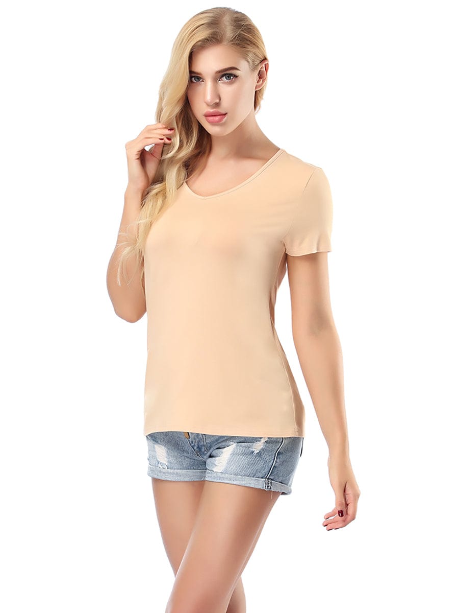 Comfort Chic Bamboo V Neck Short Sleeve Tee