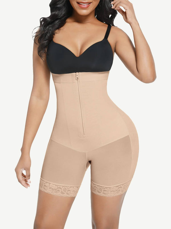 High-Waisted Butt Lifting Shaper Shorts with Steel Bone Support