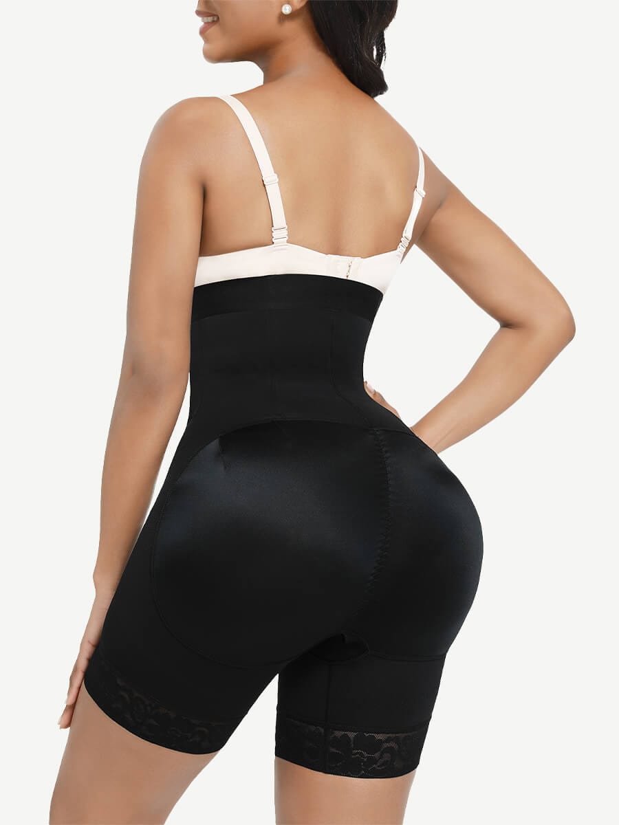 High-Waisted Butt Lifting Shaper Shorts with Steel Bone Support