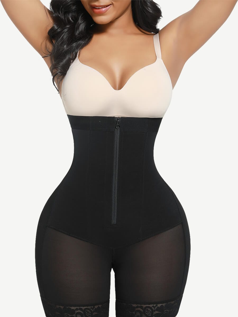 High-Waisted Butt Lifting Shaper Shorts with Steel Bone Support