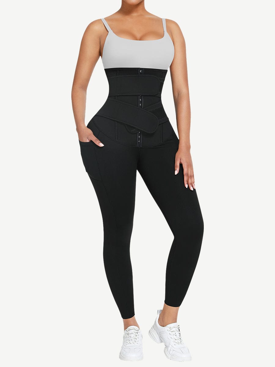 Sculpting Yoga Leggings with Slimming Belt & Pocket
