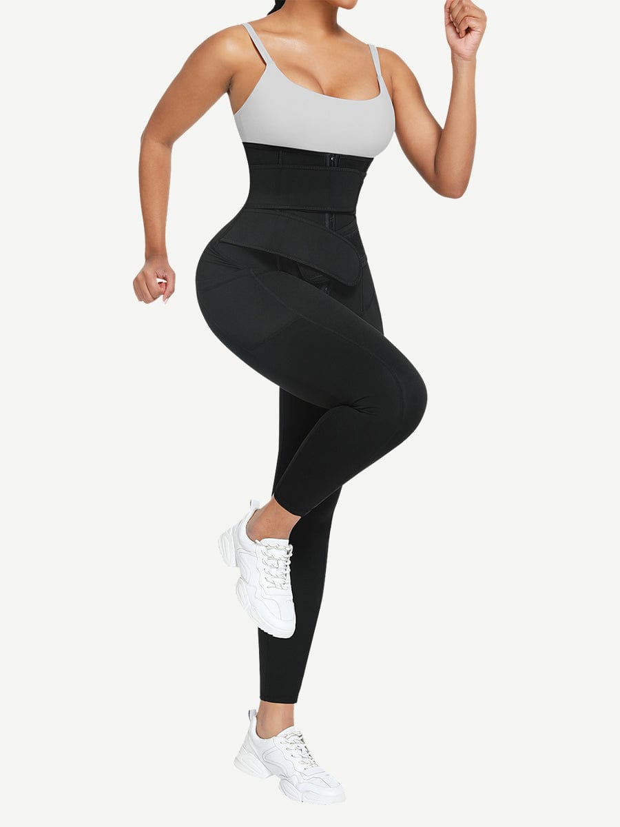 Sculpting Yoga Leggings with Slimming Belt & Pocket