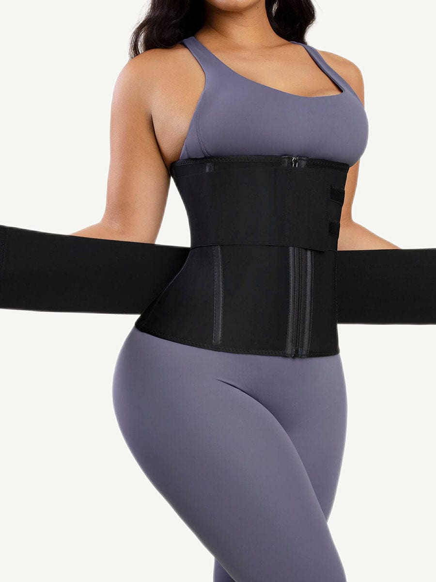 Steel-Boned Double Belt Waist Trainer for Maximum Tummy Control