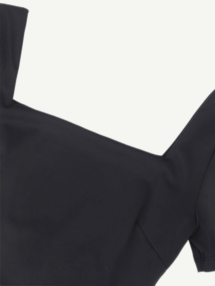 Sleek Square-Neck Short-Sleeve Tummy Control Bodysuit