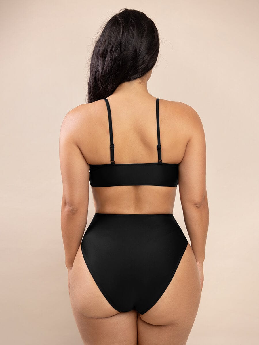 Elegant Cross-Front Body Shaper Swimsuit