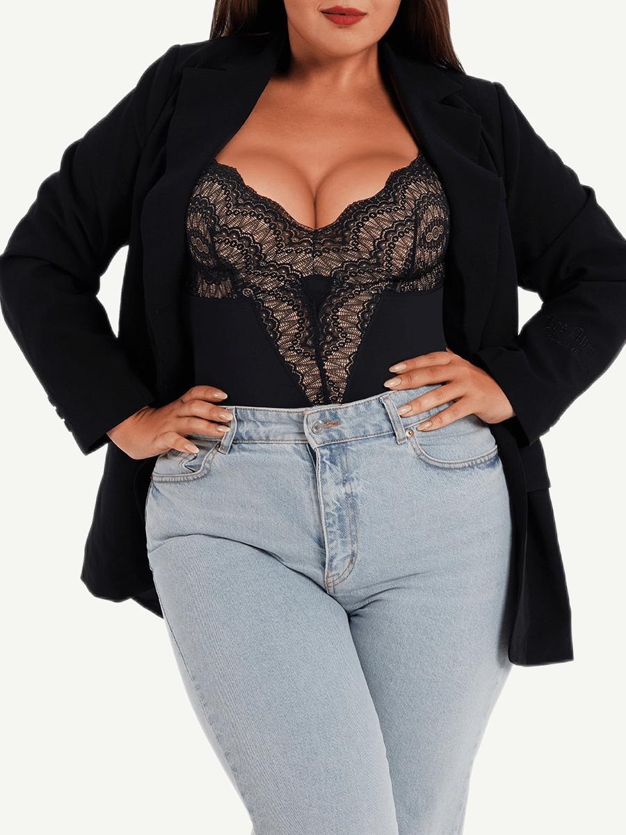 Sultry Lace Bodysuit with Sculpting Compression