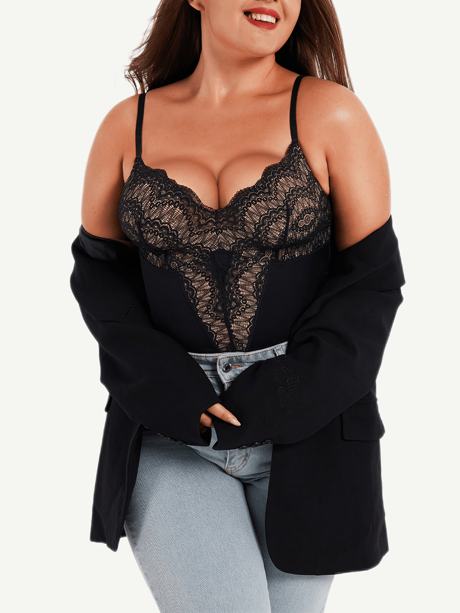 Sultry Lace Bodysuit with Sculpting Compression