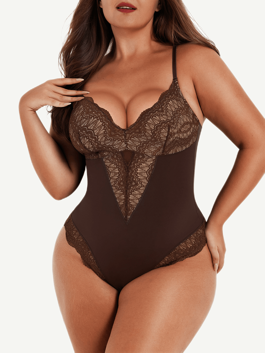 Sultry Lace Bodysuit with Sculpting Compression