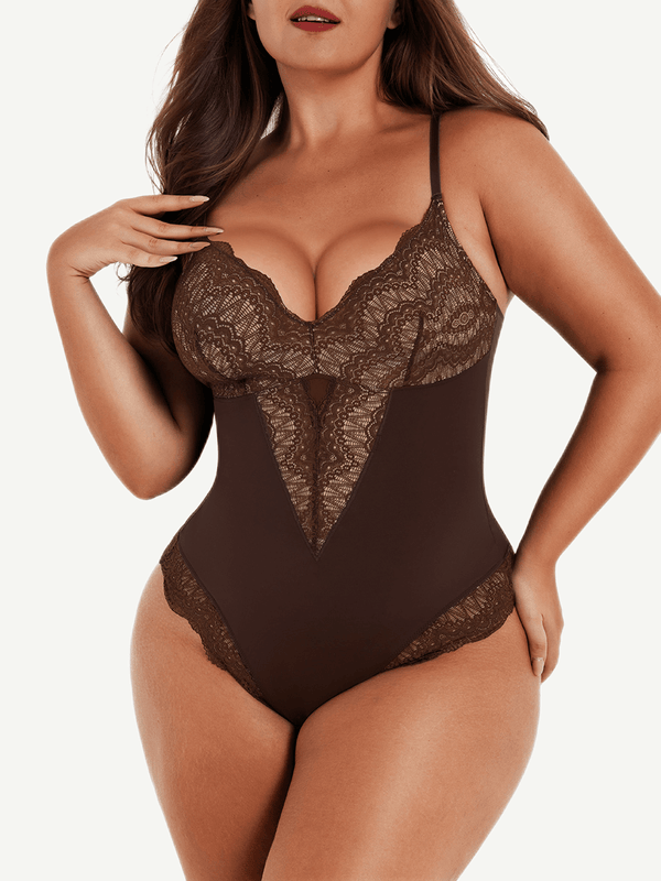 Sultry Lace Bodysuit with Sculpting Compression