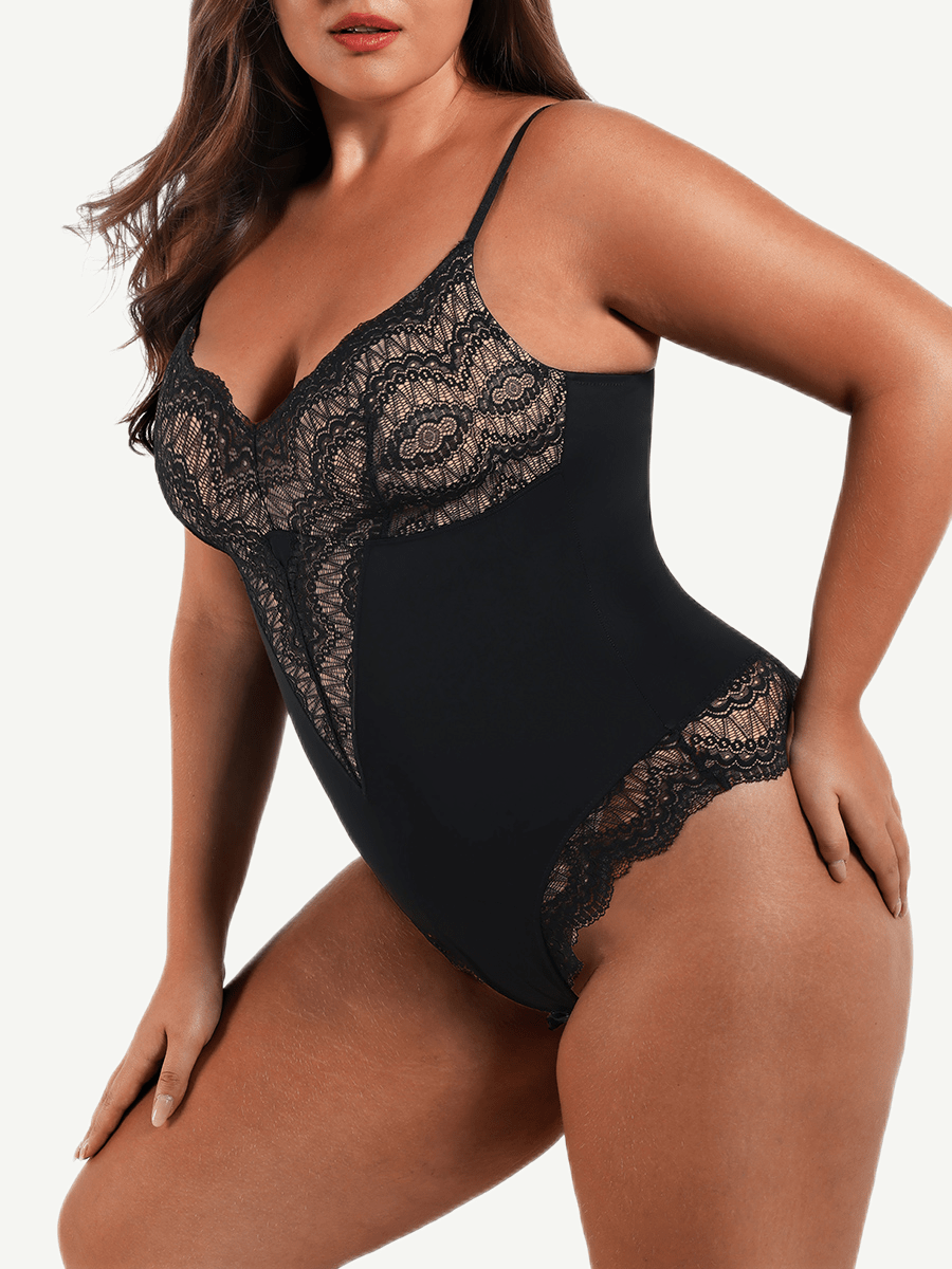 Sultry Lace Bodysuit with Sculpting Compression