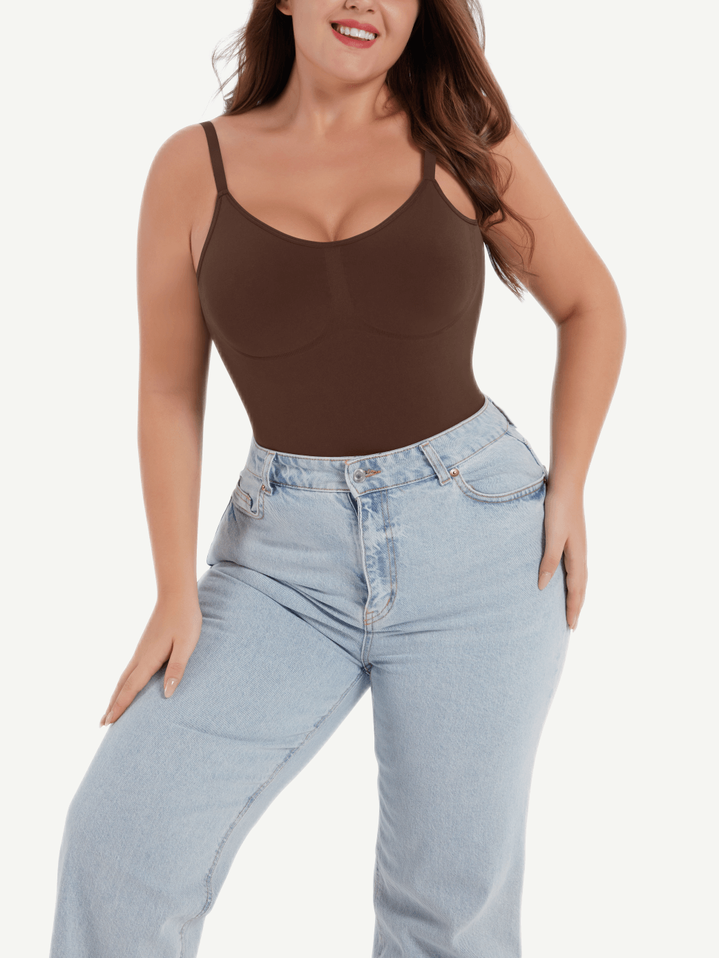 Seamless Open-Back Thong Bodysuit Shapewear