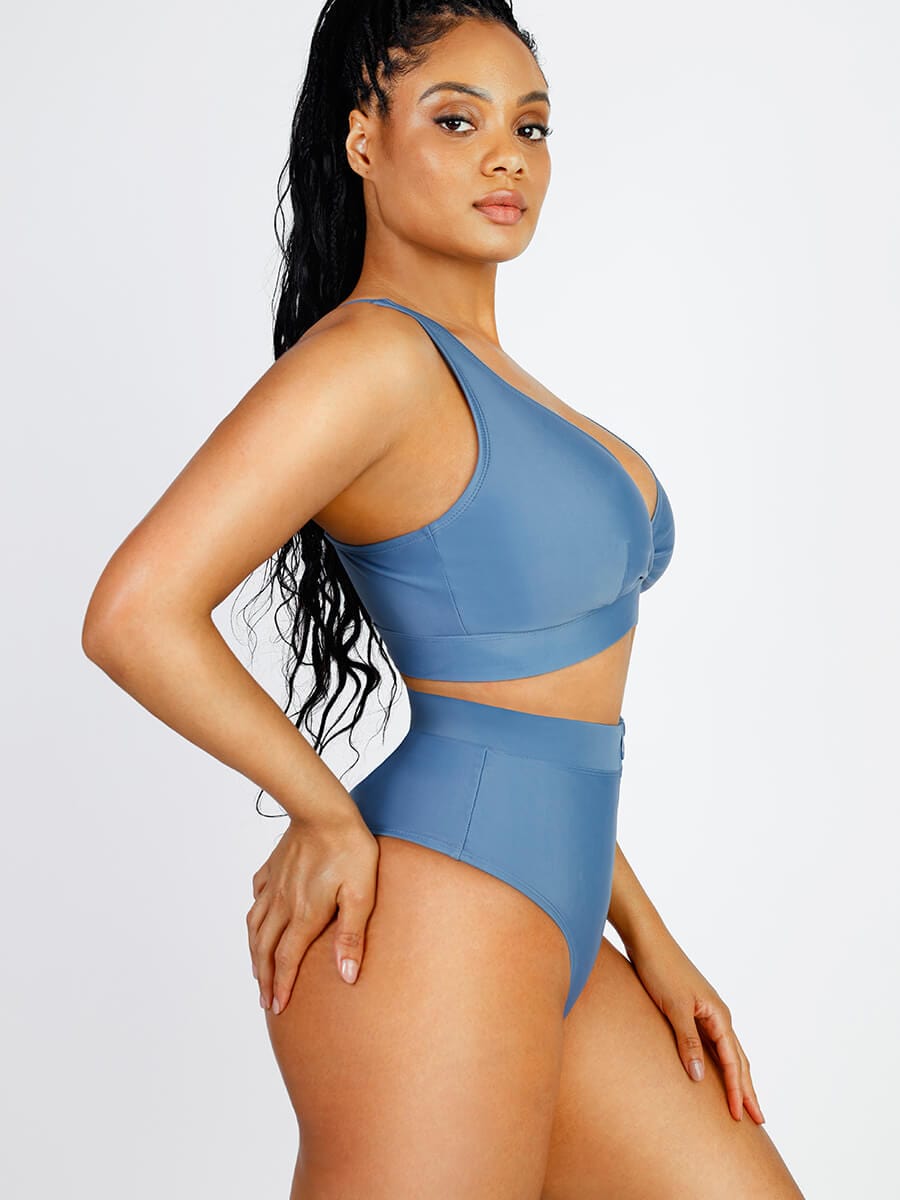 Elegant Surplice Neckline Bikini Top
