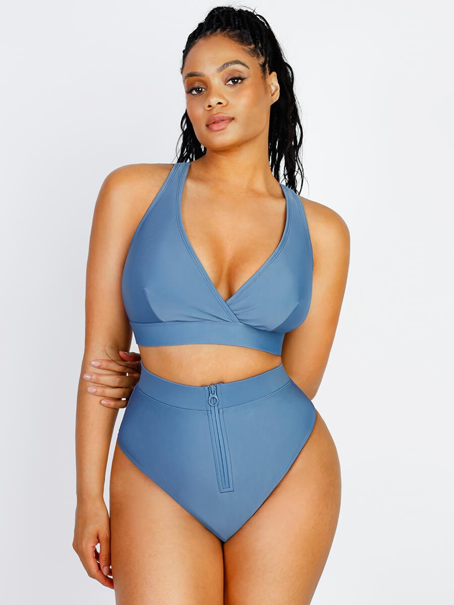 Elegant Surplice Neckline Bikini Top