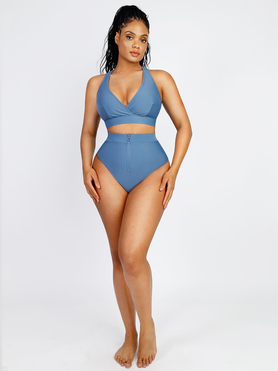 Elegant Surplice Neckline Bikini Top