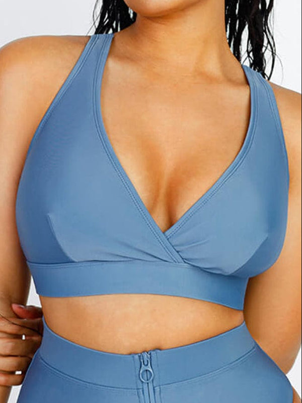 Elegant Surplice Neckline Bikini Top