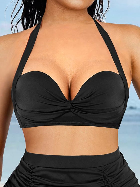 Stylish Strappy Tankini with Bra Twist and Tummy Control