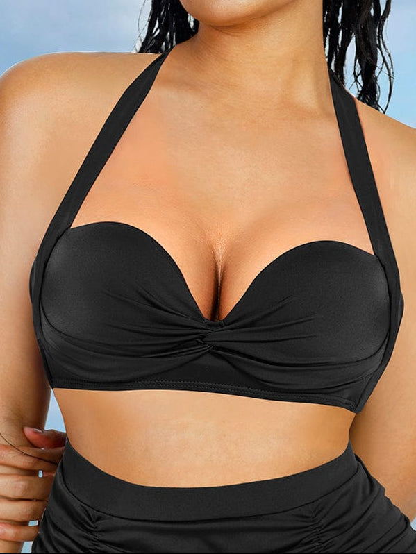 Stylish Strappy Tankini with Bra Twist and Tummy Control