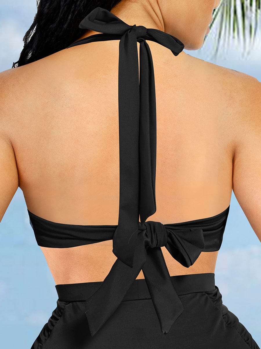 Stylish Strappy Tankini with Bra Twist and Tummy Control
