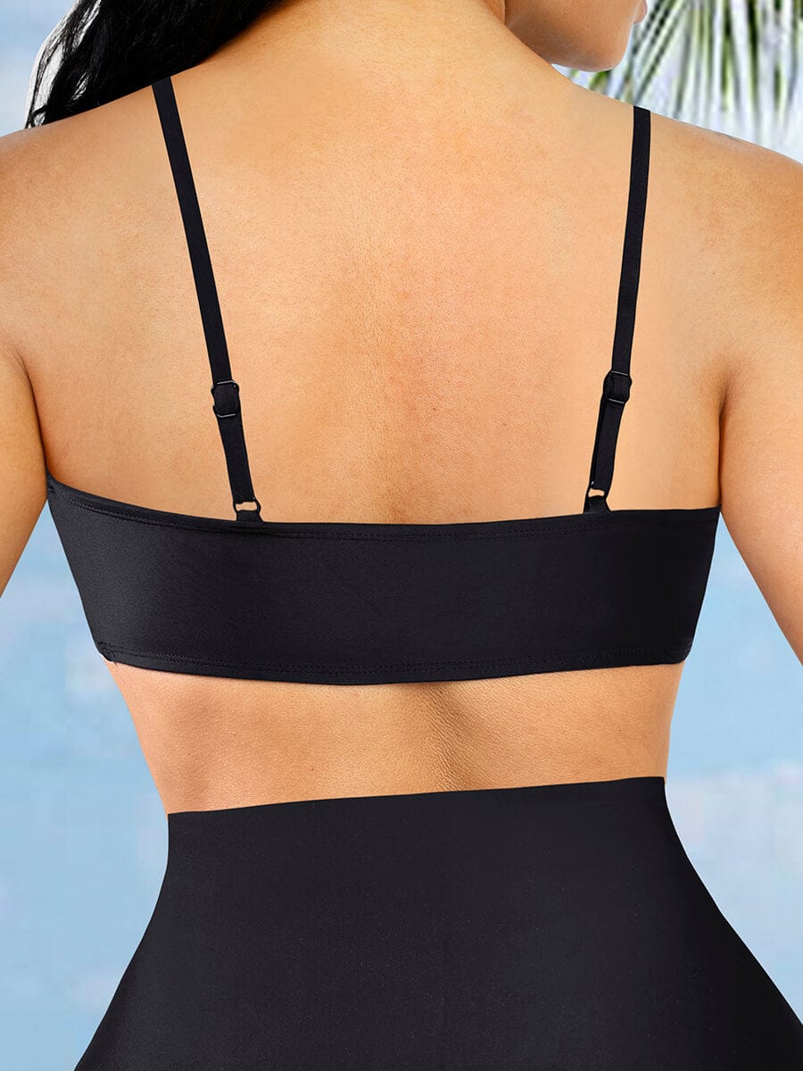 Elegant Cross-Front Body Shaper Swimsuit
