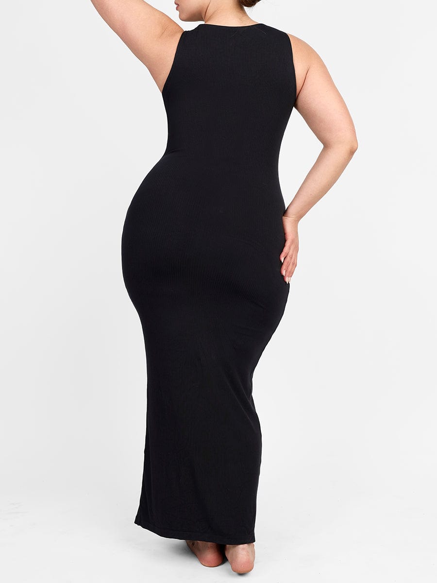 Light Support Crew Neck Shapewear Dress with Built-in Contouring