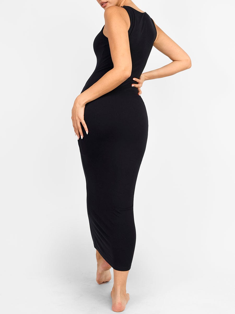 Light Support Crew Neck Shapewear Dress with Built-in Contouring