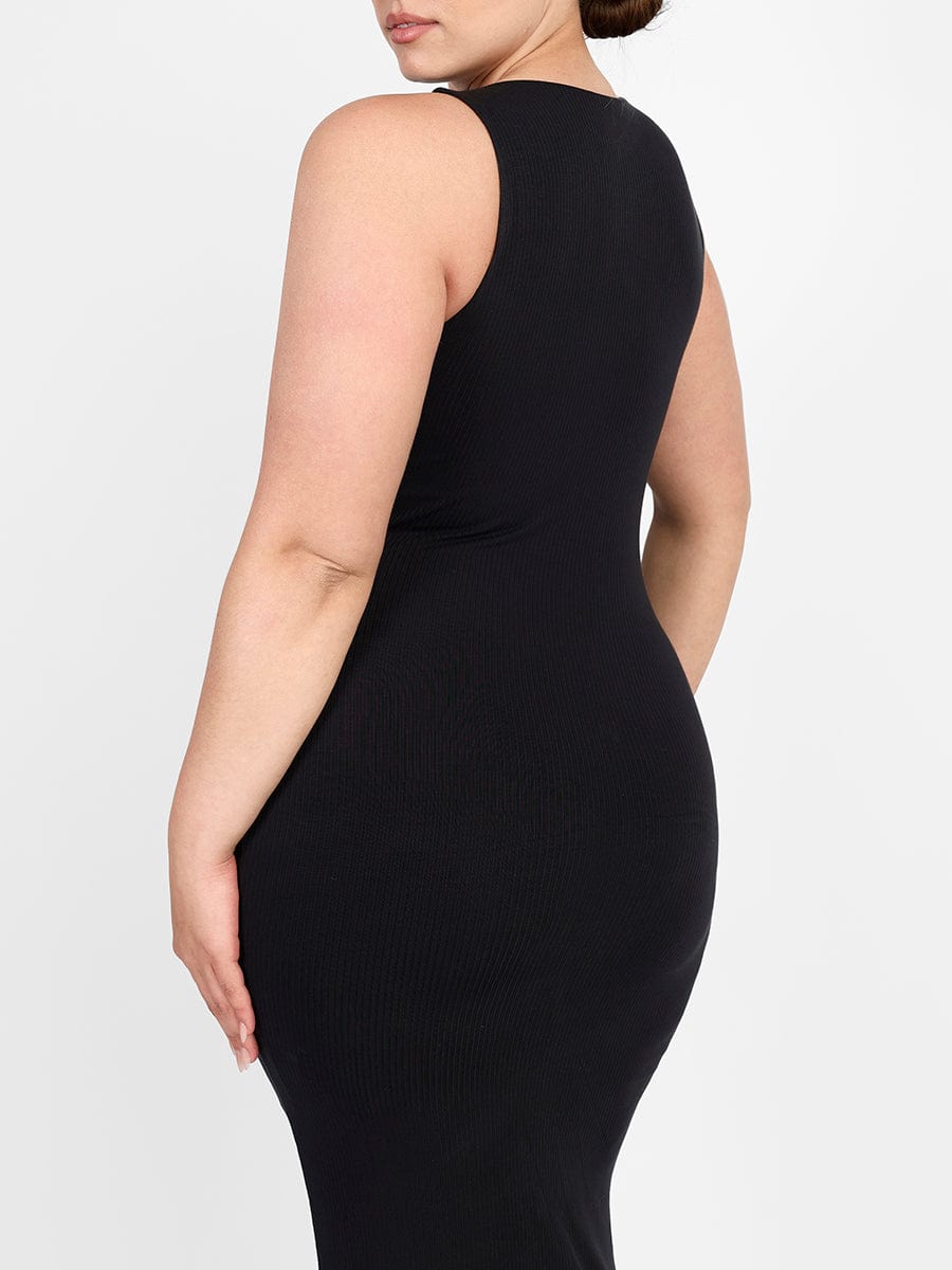 Light Support Crew Neck Shapewear Dress with Built-in Contouring