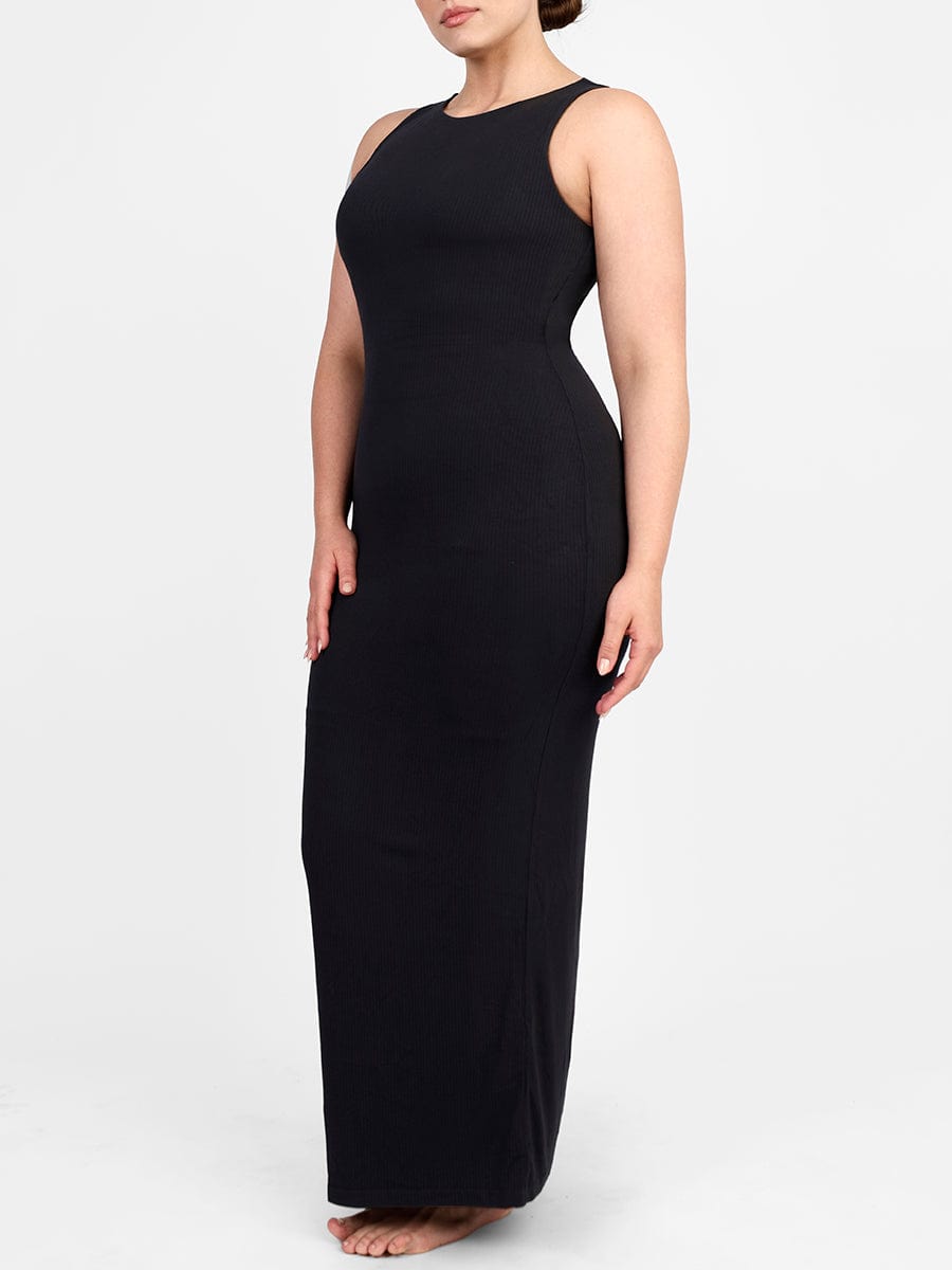 Light Support Crew Neck Shapewear Dress with Built-in Contouring