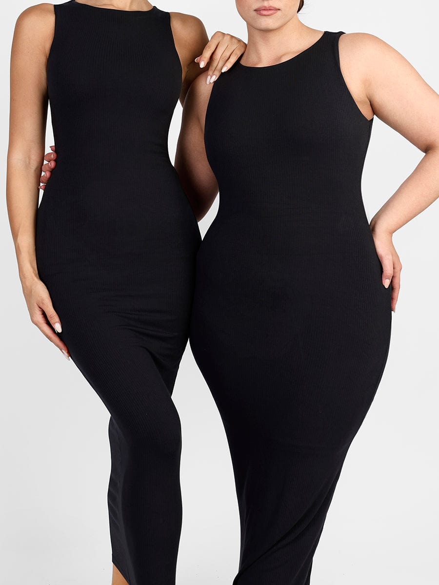 Light Support Crew Neck Shapewear Dress with Built-in Contouring
