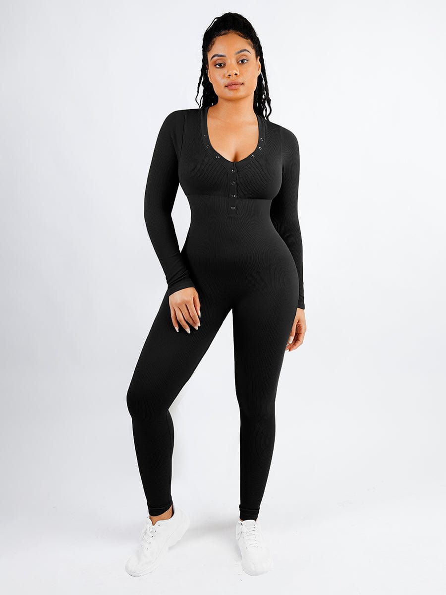Sculpting Seamless V-Neck Tummy Control Jumpsuit