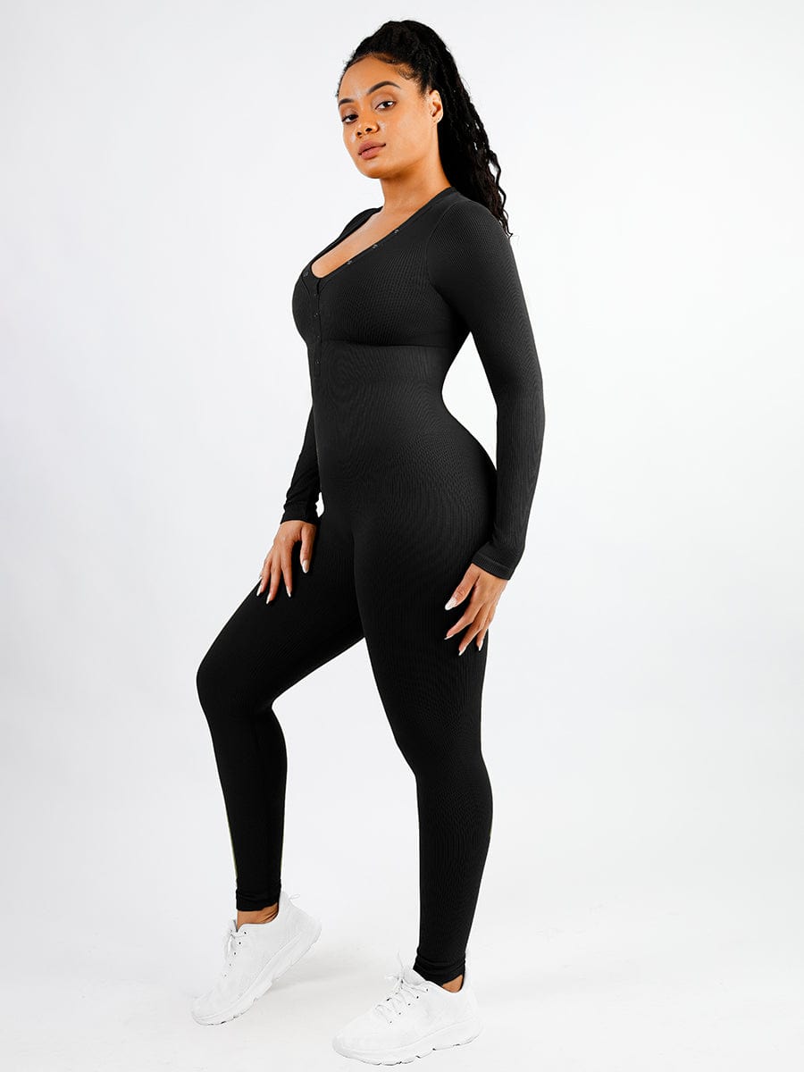 Sculpting Seamless V-Neck Tummy Control Jumpsuit
