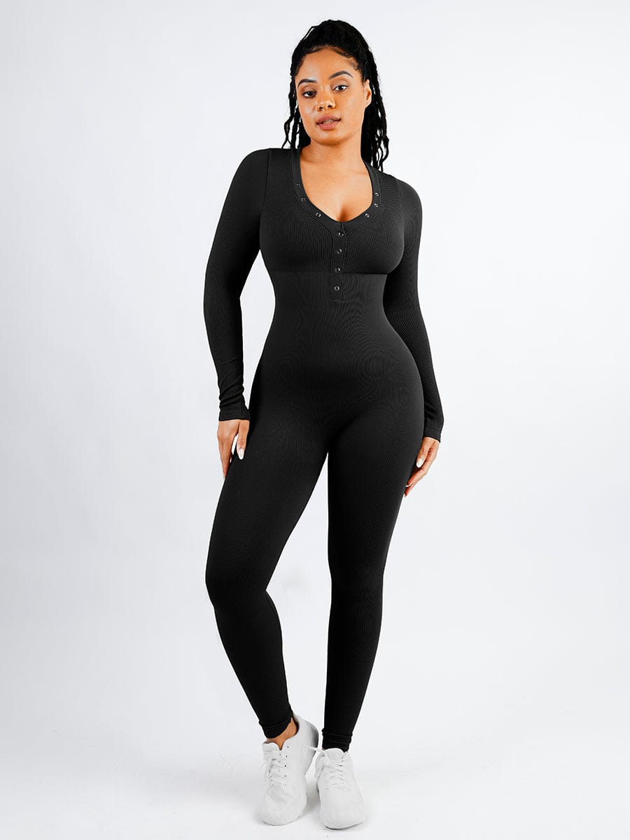 Sculpting Seamless V-Neck Tummy Control Jumpsuit