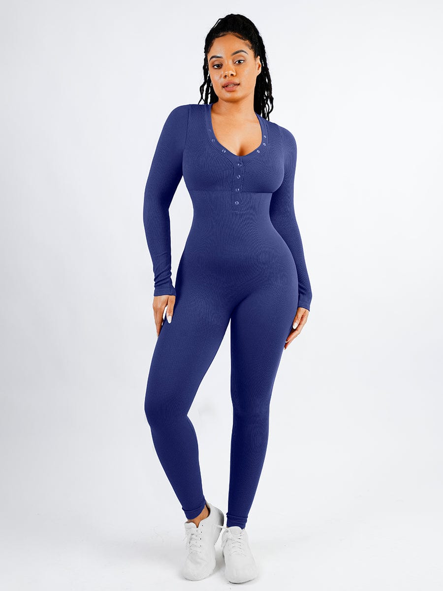 Sculpting Seamless V-Neck Tummy Control Jumpsuit