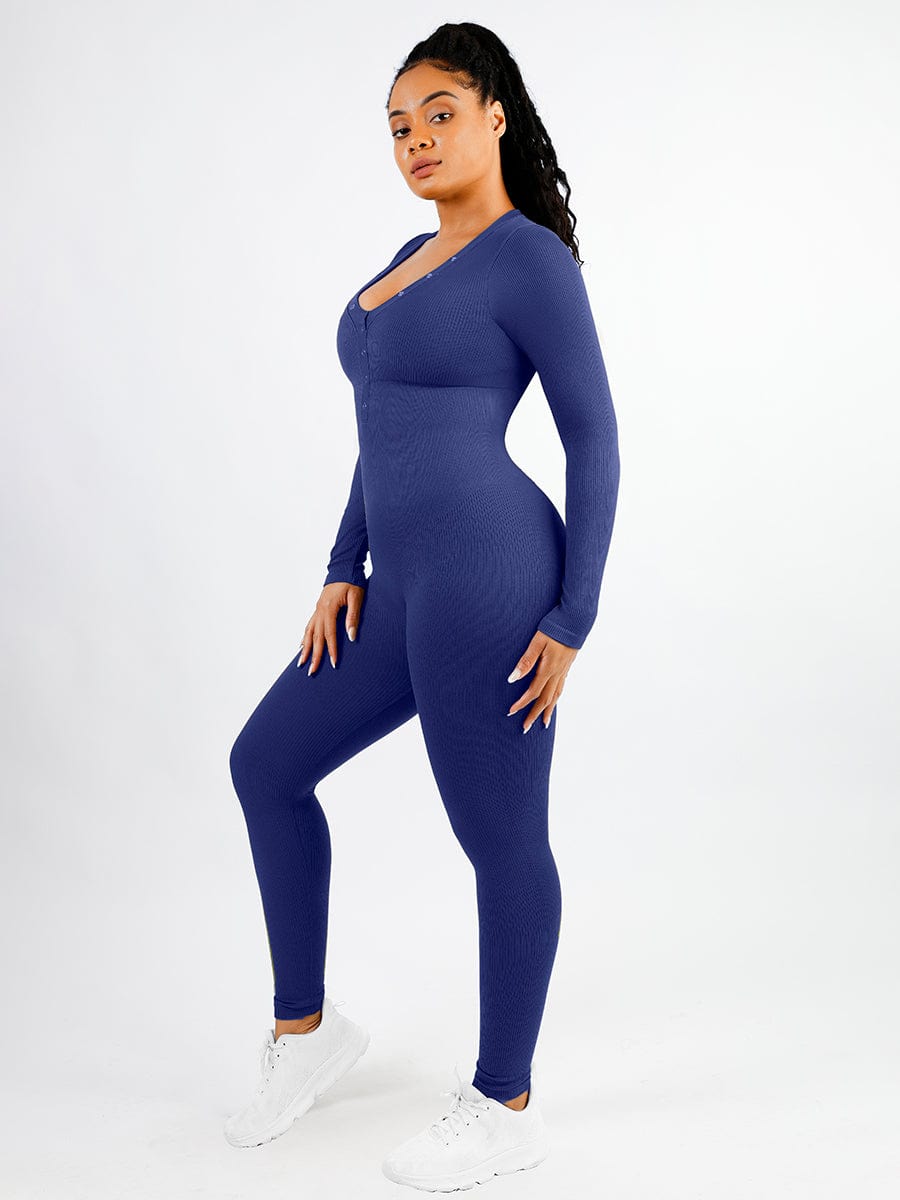 Sculpting Seamless V-Neck Tummy Control Jumpsuit