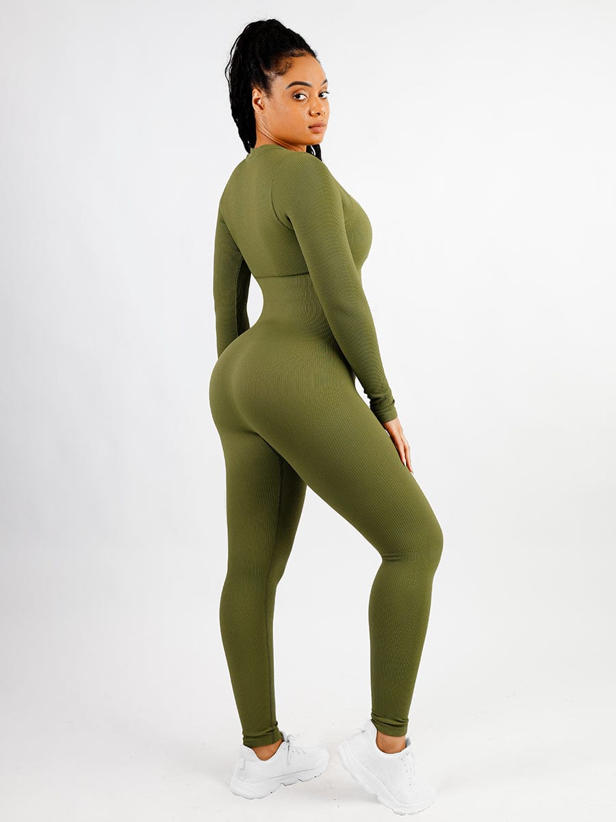 Sculpting Seamless V-Neck Tummy Control Jumpsuit