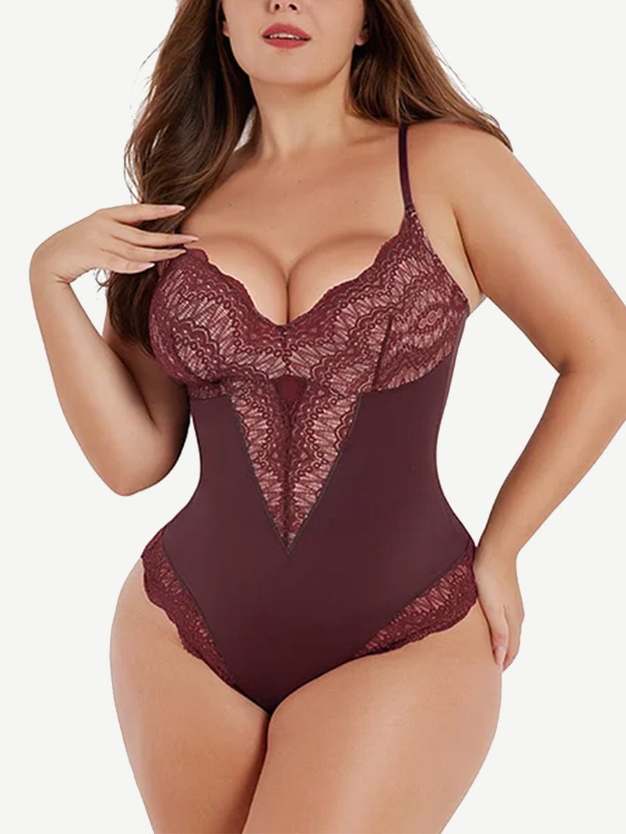 Sultry Lace Bodysuit with Sculpting Compression