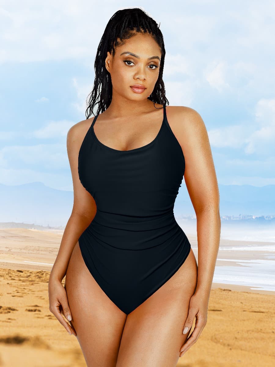 Elegant One-Piece Shapewear Swimsuit with Tummy Control