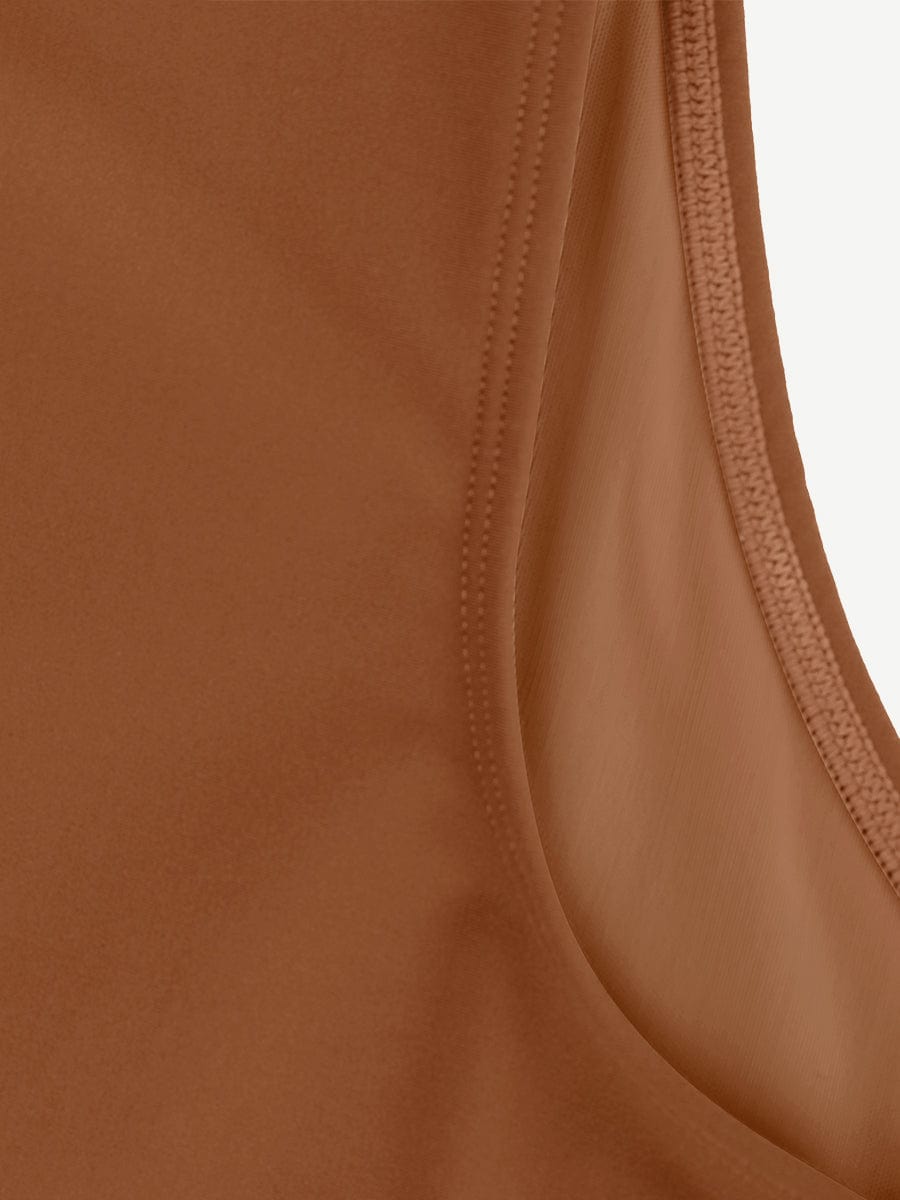 V-Neck Long Sleeve Thong Bodysuit with Waist Control