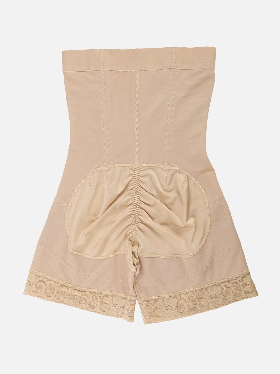 High-Waisted Butt Lifting Shaper Shorts with Steel Bone Support
