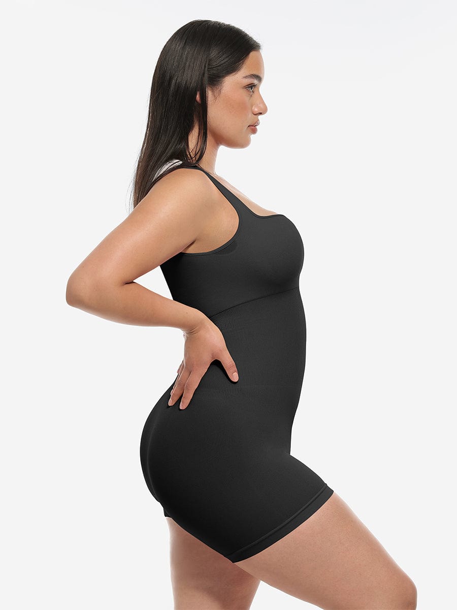 Eco-Chic Seamless Sculpting Jumpsuit with Square Neck