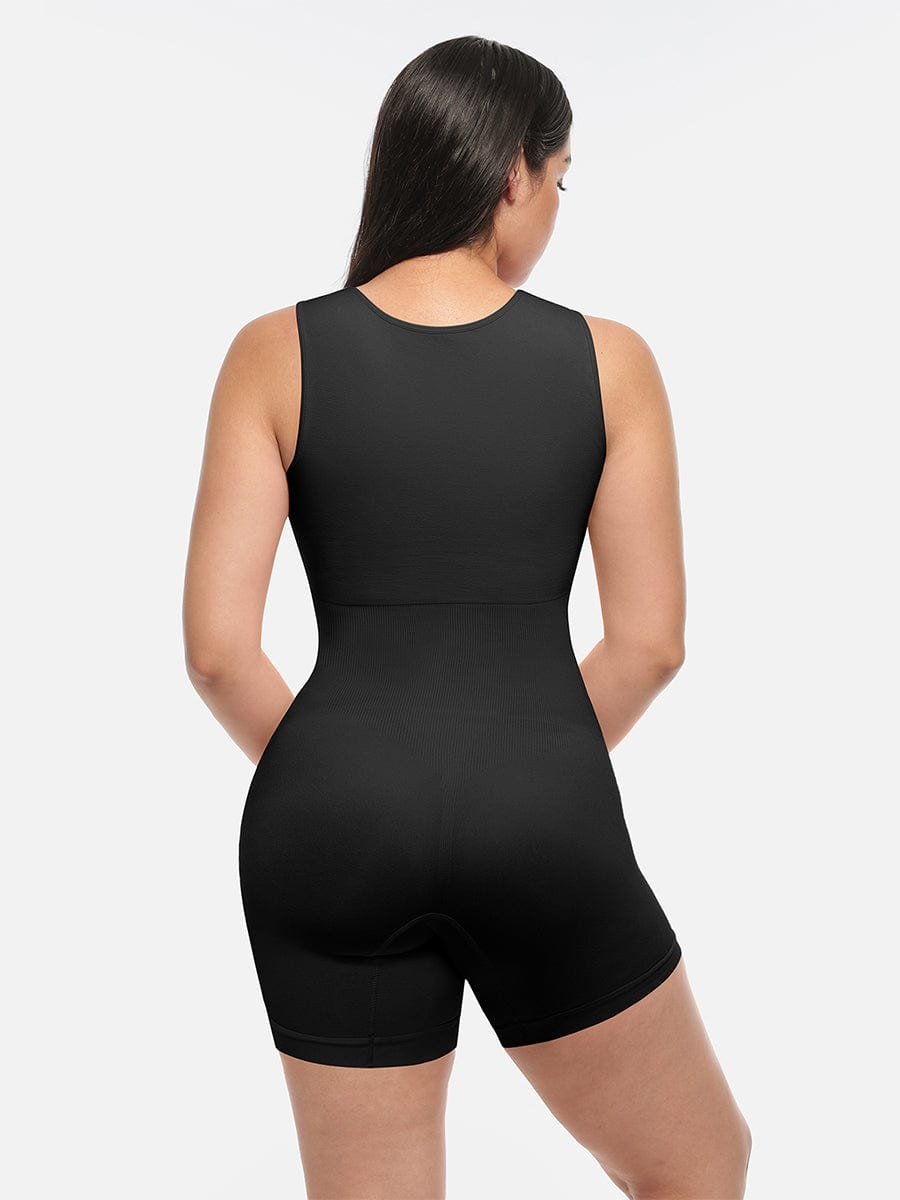 Eco-Chic Seamless Sculpting Jumpsuit with Square Neck