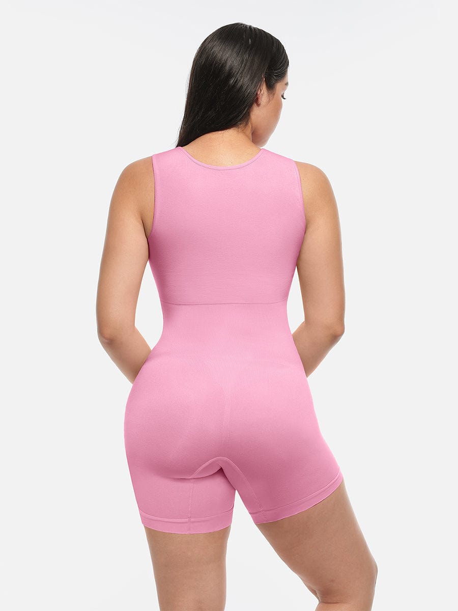 Eco-Chic Seamless Sculpting Jumpsuit with Square Neck