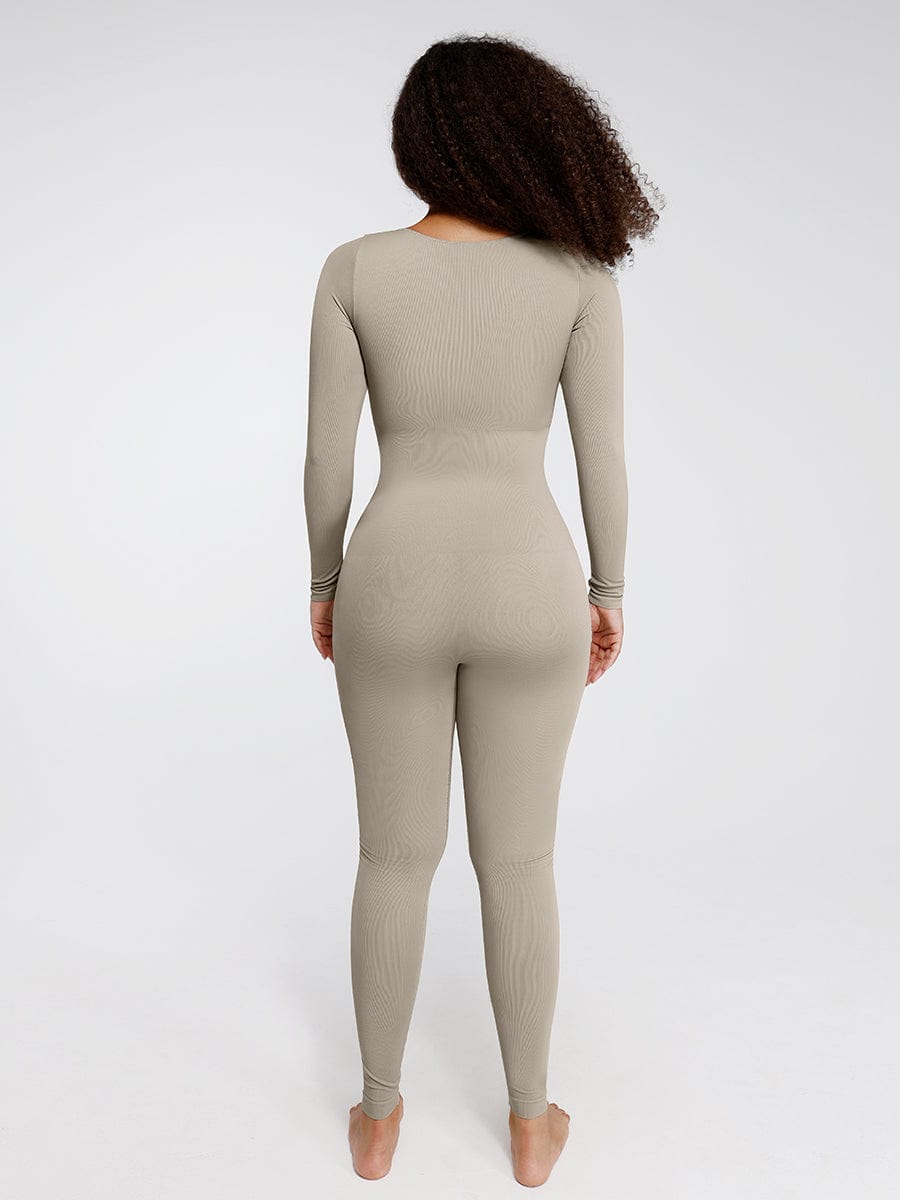 Seamless Deep V Tummy Control Catsuit - Instant Waist Sculpting