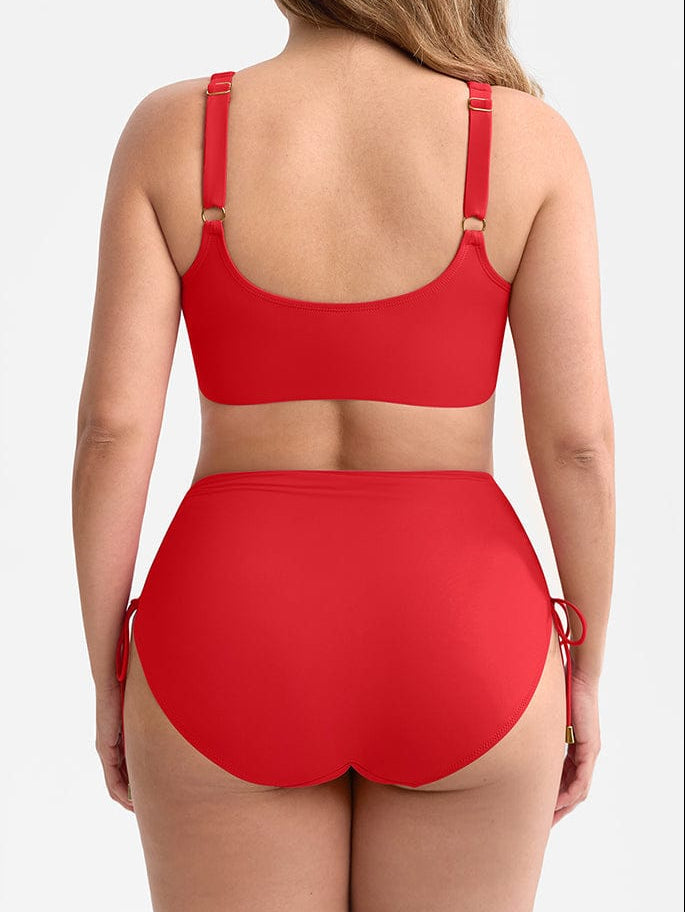 Deep V Tummy Control Swimsuit with Stylish Metal Ring