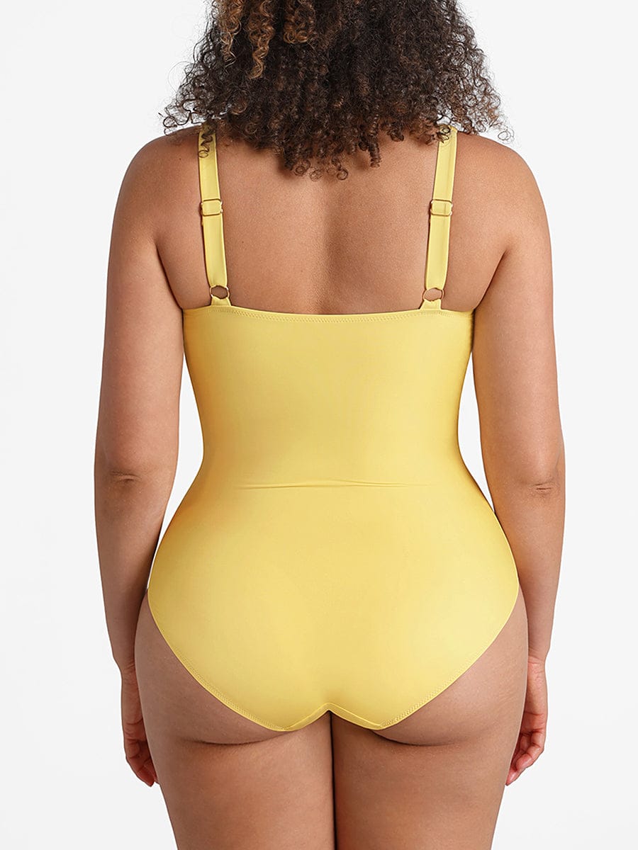 Sculpt & Shine Ruched One Piece Swimsuit with Built-In Shaping Mesh