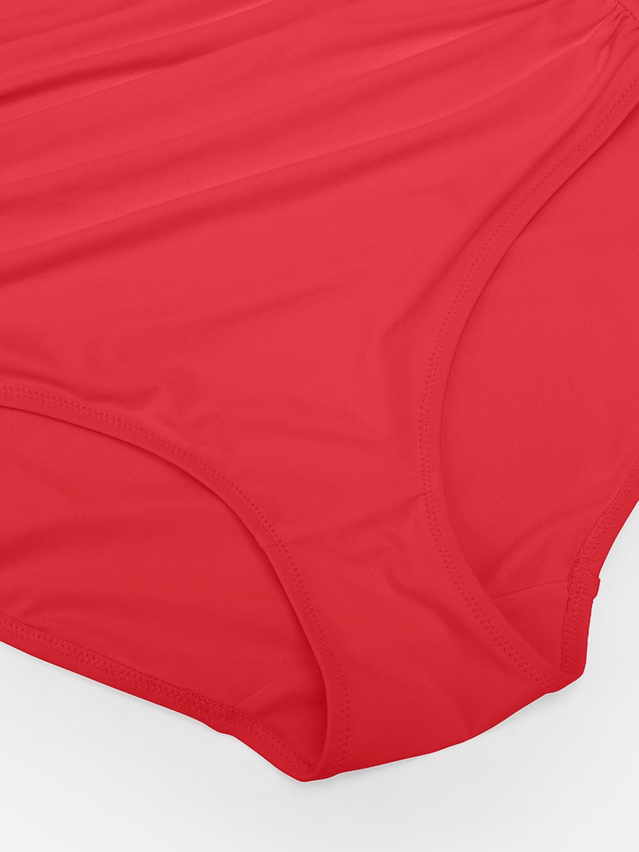 Sculpt & Shine Ruched One Piece Swimsuit with Built-In Shaping Mesh